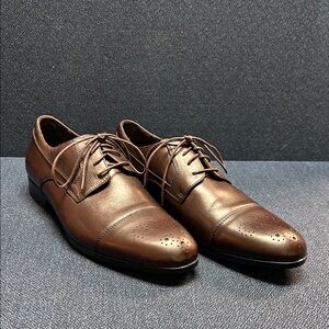 8943 “Black” Saks Fifth Avenue Classic Brown Leather Men's Dress Shoes